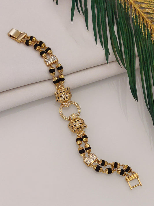 Mens 2 line Lion Bracelet