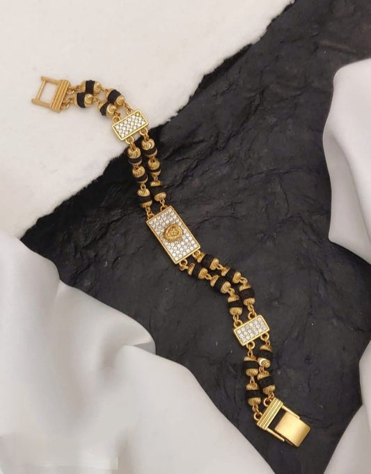 Mens Gold Lion C Bracelet